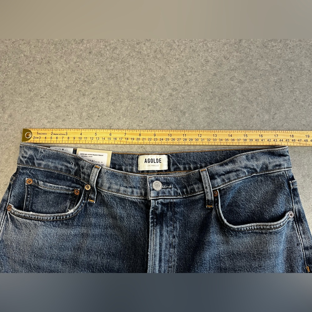 AGOLDE Harper Mid Rise Relaxed Straight Jeans in Fix—32 - Picture 9 of 14